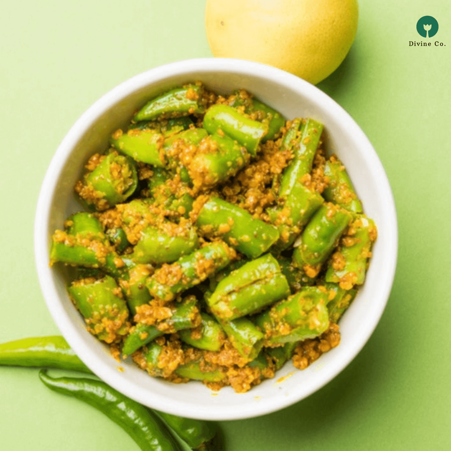 Green chilli mustard oil pickle