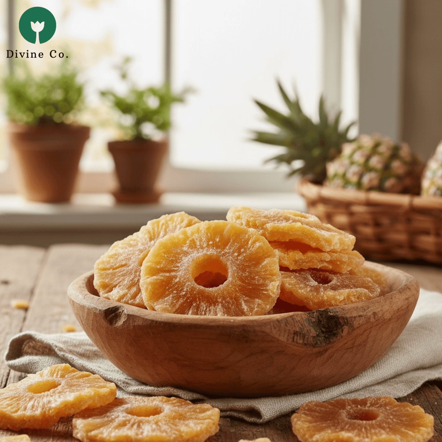 Dried pineapple slices - Divine Co.