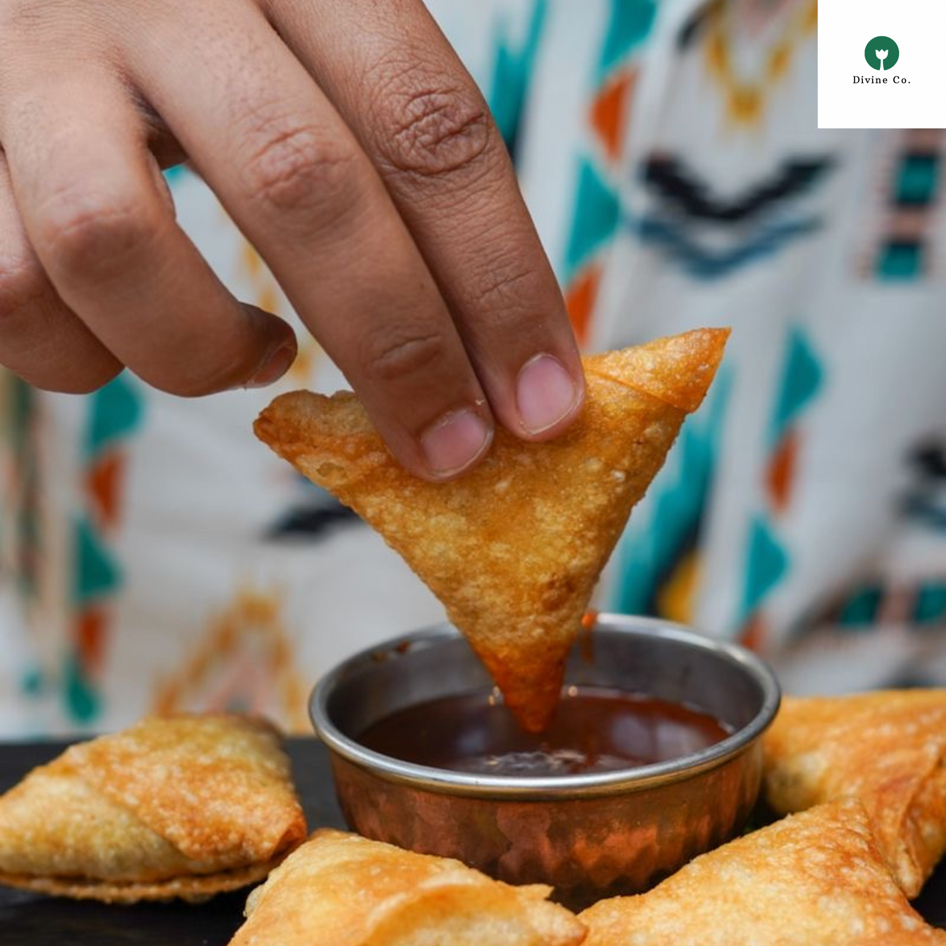 Frozen beef samosas – crispy, savory snack filled with seasoned ground beef